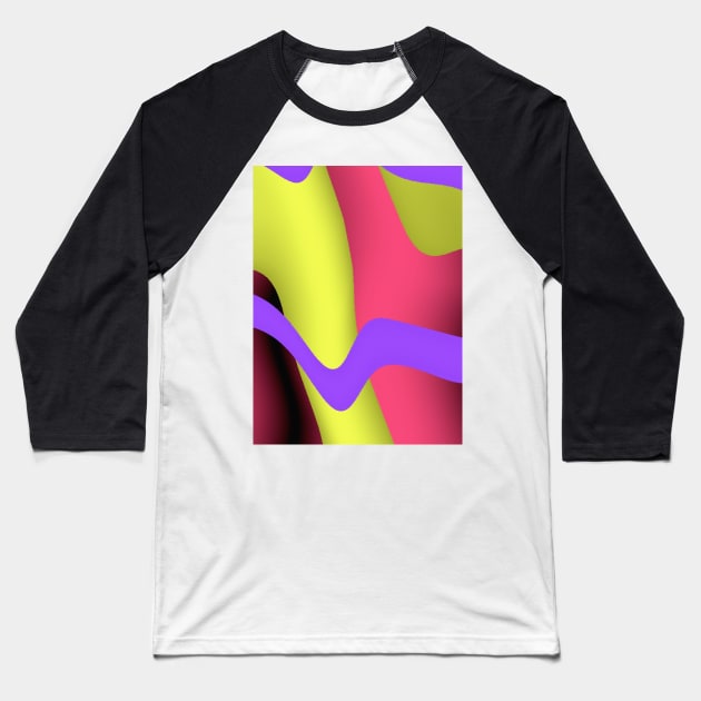 Psychedelic Futures ∆∆∆∆ 70s Style Pattern Design Baseball T-Shirt by DankFutura